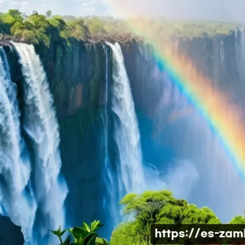 잠비아 지역별 특징 - **Prompt:** A majestic and awe-inspiring panoramic view of the Victoria Falls in Zambia. The scene c...